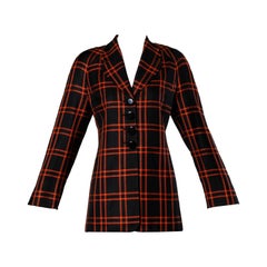 Christian Dior Vintage Silk Plaid Blazer Jacket