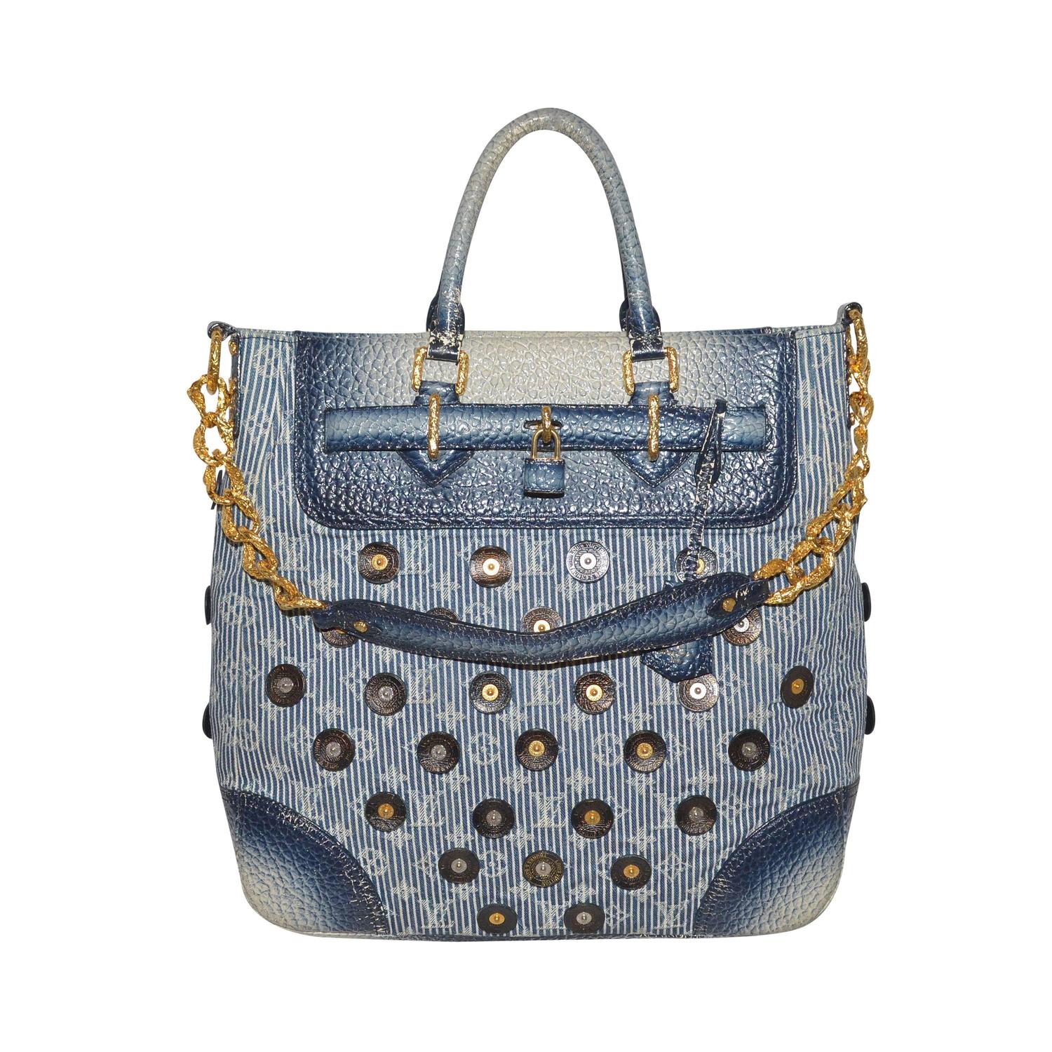 Louis Vuitton Denim Limited Edition Corsaire Trunks Chain Handle Tote at 1stdibs