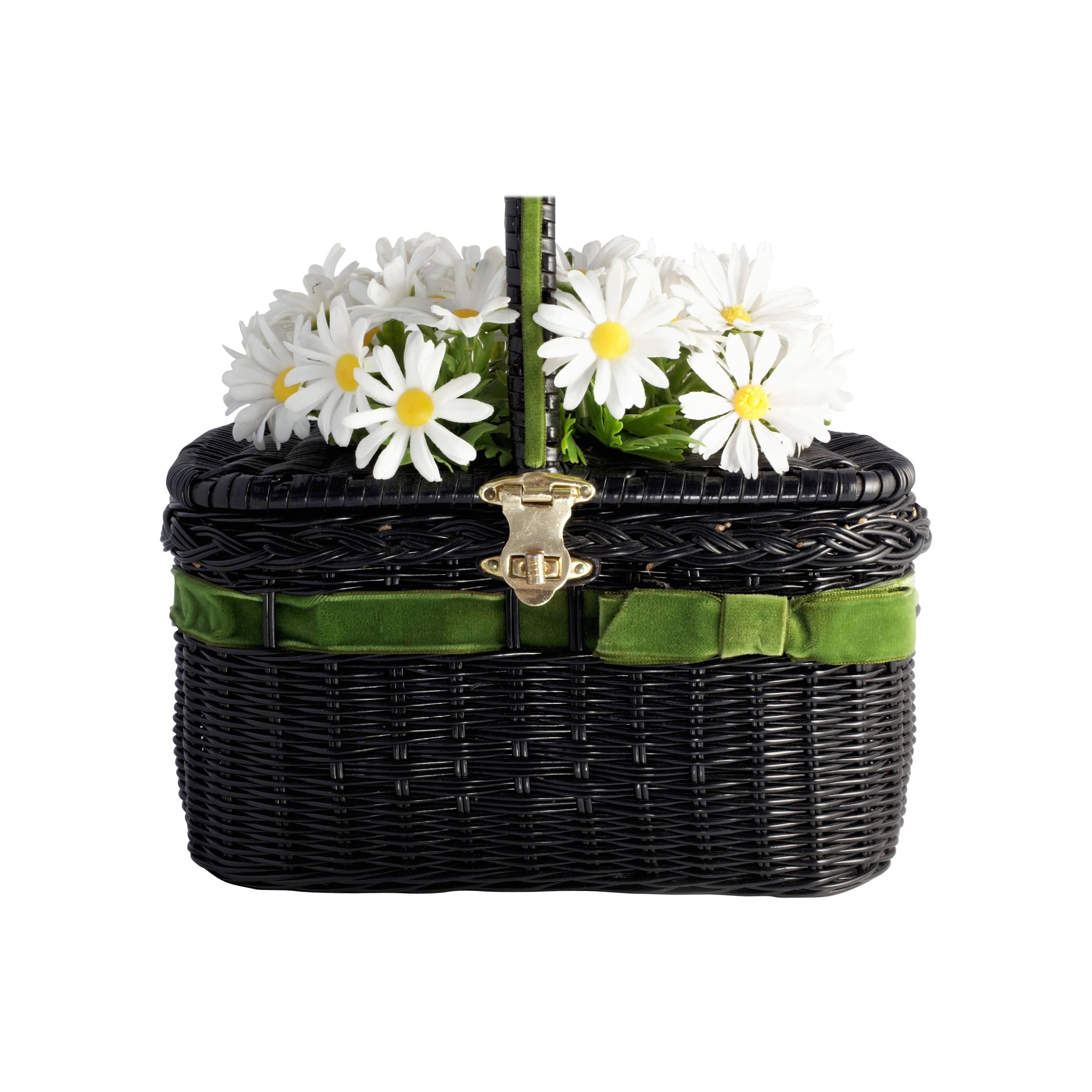 Vintage "Basket of Daisies" Novelty Bag For Sale at 1stDibs