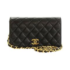 1990s Chanel Black Quilted Lambskin Mini Flap Bag