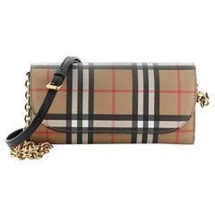 Burberry Henley Wallet on Chain Vintage Check Canvas