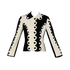 Moschino Vintage 1990s Black + White Two-Tone Scalloped Jacket