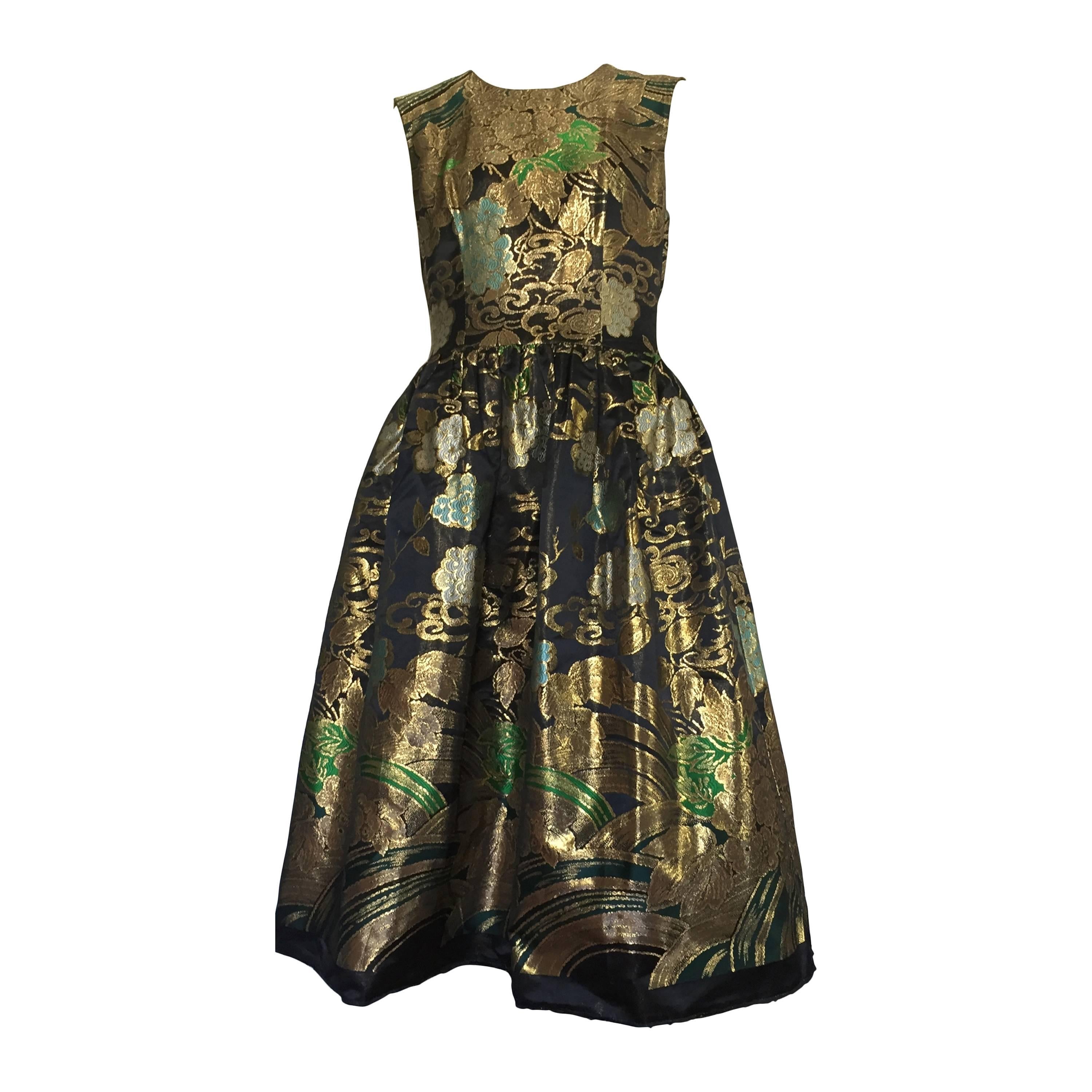 Gustave Tassell 1956 brocade evening dress size 12. For Sale