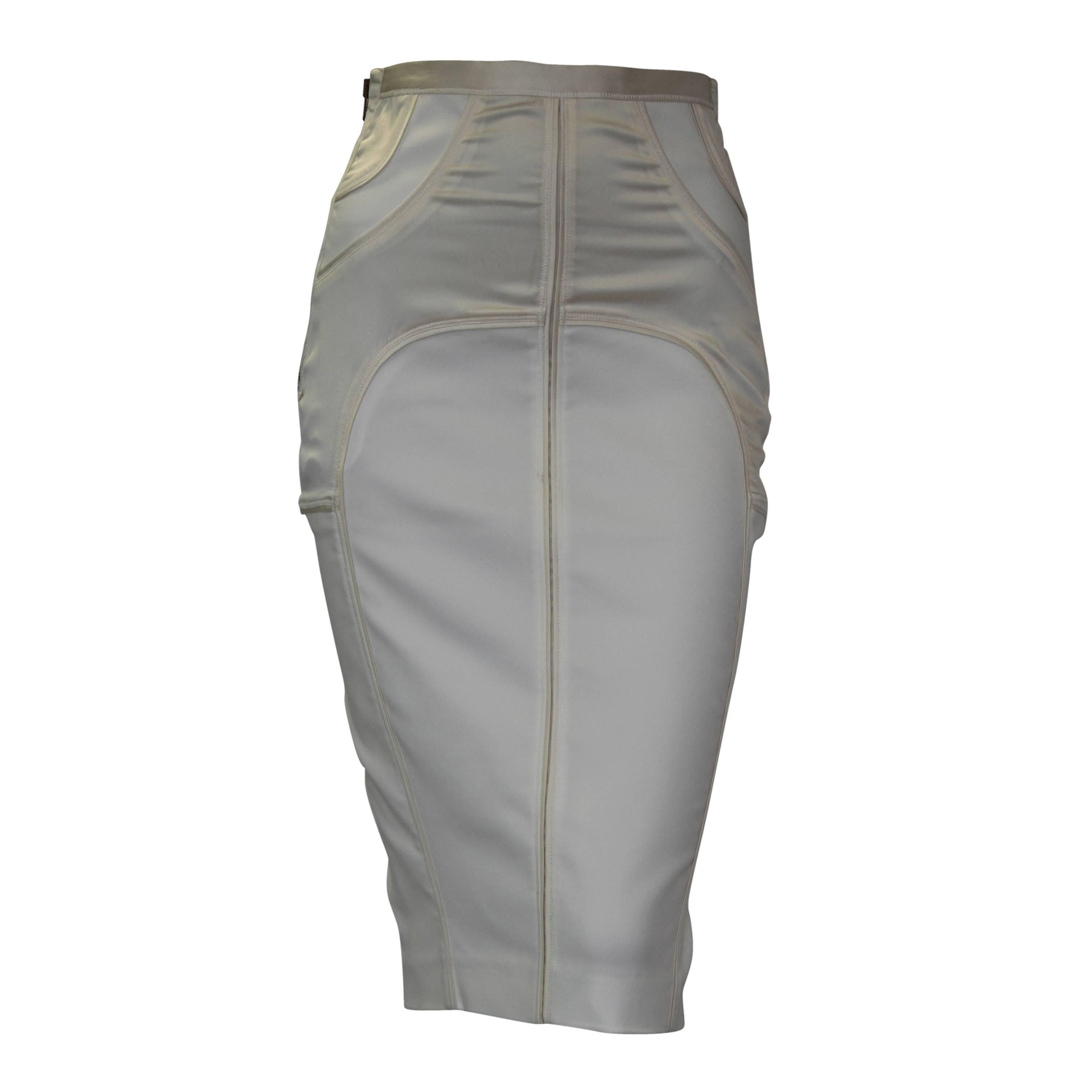 Tom Ford For Gucci Stretch Silk Panelled Skirt Fall 2003 For Sale