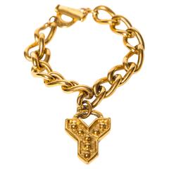 1980s Yves Saint Laurent Gold Tone Bracelet at 1stDibs