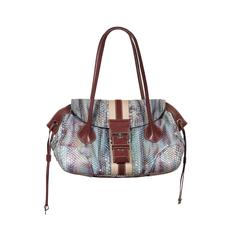 PRADA Light Blue Python Leather SHOULDER BAG Tote HANDBAG