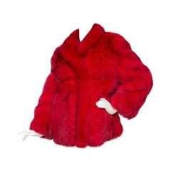 Retro 1980s Deep Red Fox Fur Coat