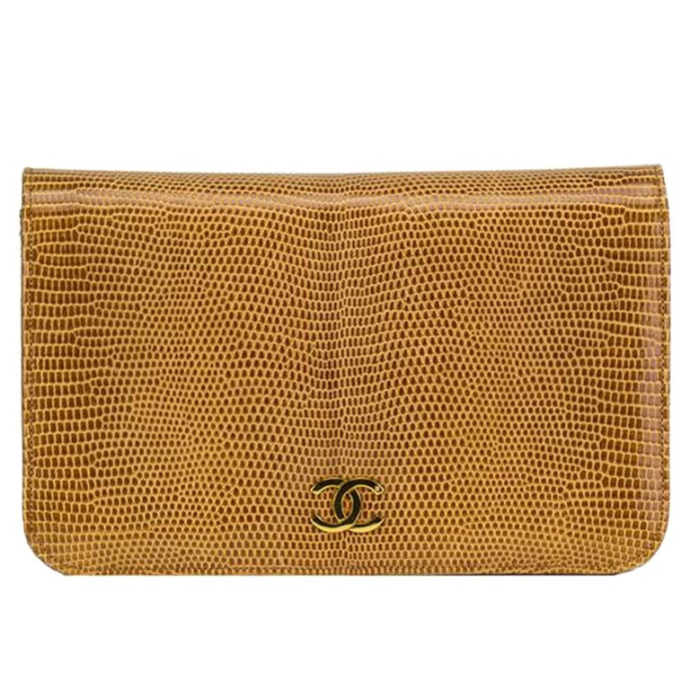 Chanel 1986 Flap w Top Handle Clutch Exotic Convertible Caramel