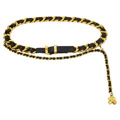 Chanel Vintage ’93 Leather Woven Chain Link Belt sz 75