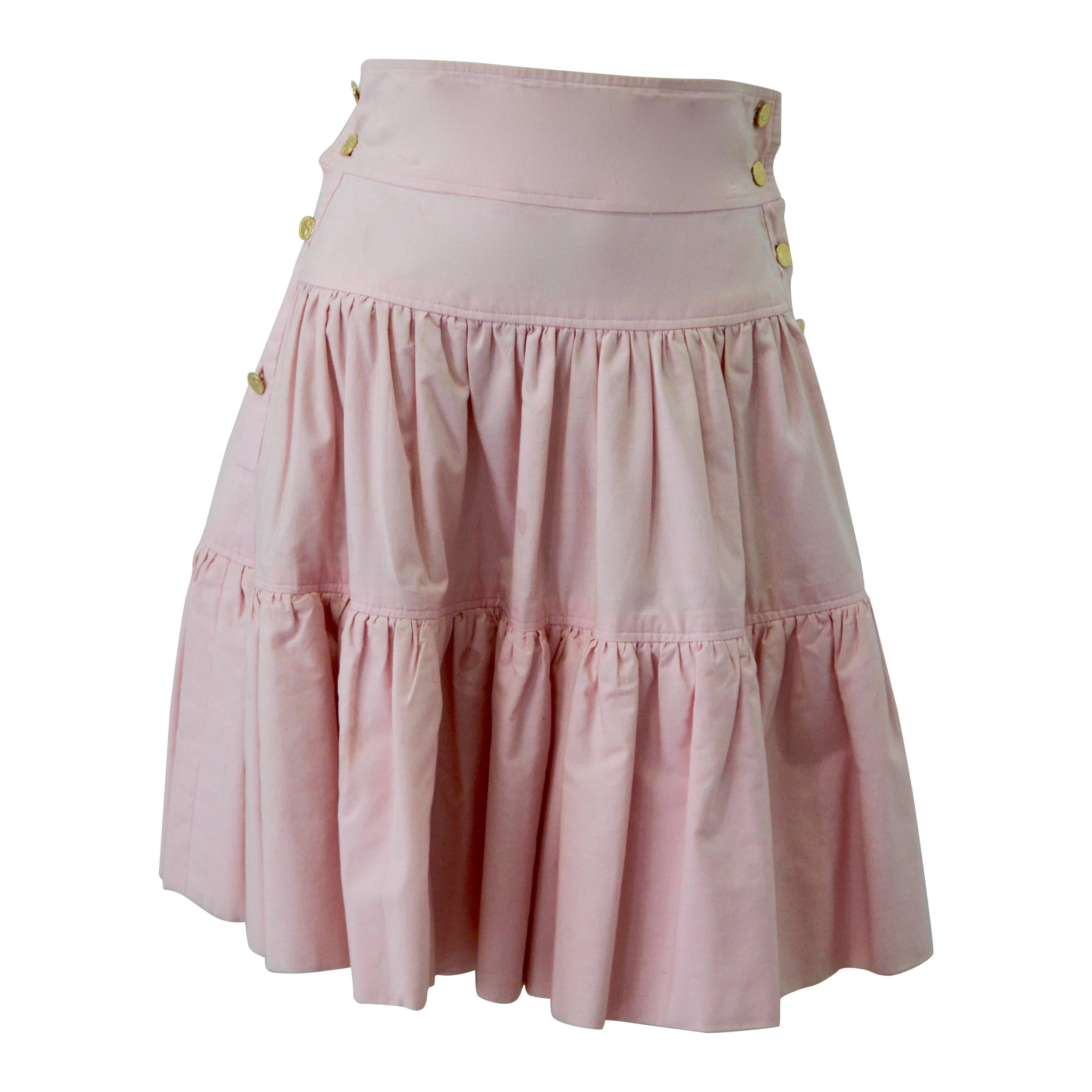 Chanel Tiered Ruffle Skirt 1980's For Sale