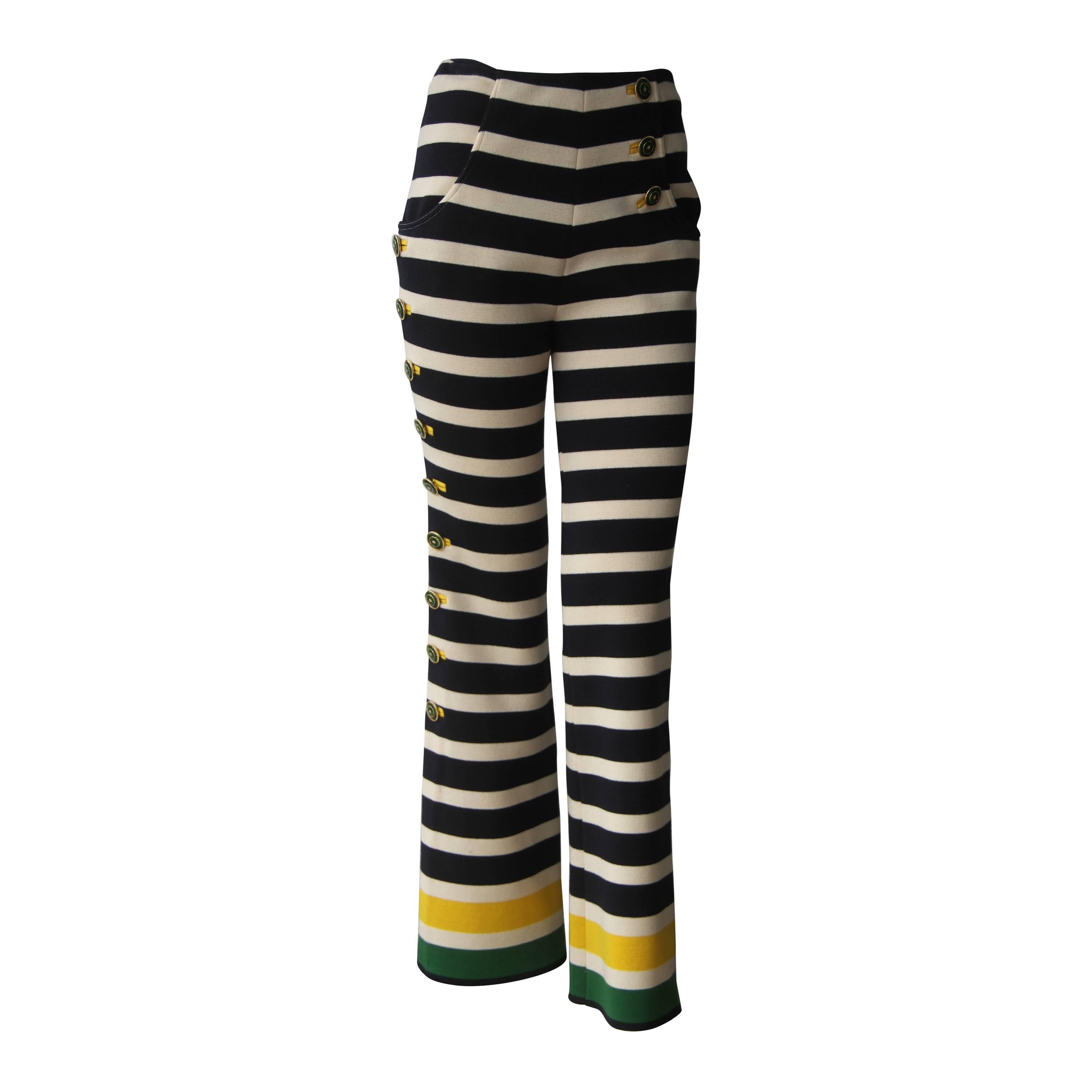 Important Atelier Versace Nautical Striped Pants Spring 1993 For Sale