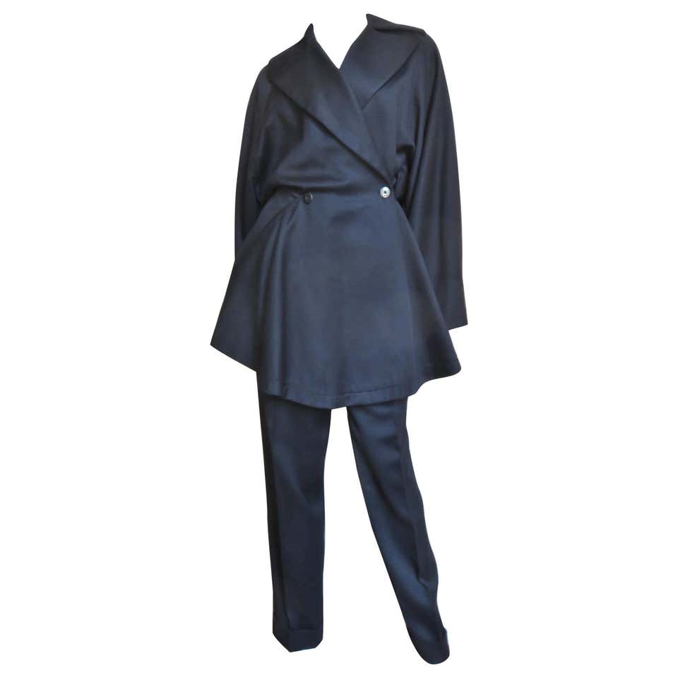 1992 AZZEDINE ALAIA black structred and seamed suit at 1stDibs