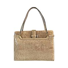 Rare Vintage 1960s Finesse La Model Alligator Taupe Beige Tan Handbag Purse