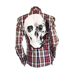 Libertine Impossible to Find Up - Cycled Plaid Blazer w/ Hand - Painted Skull