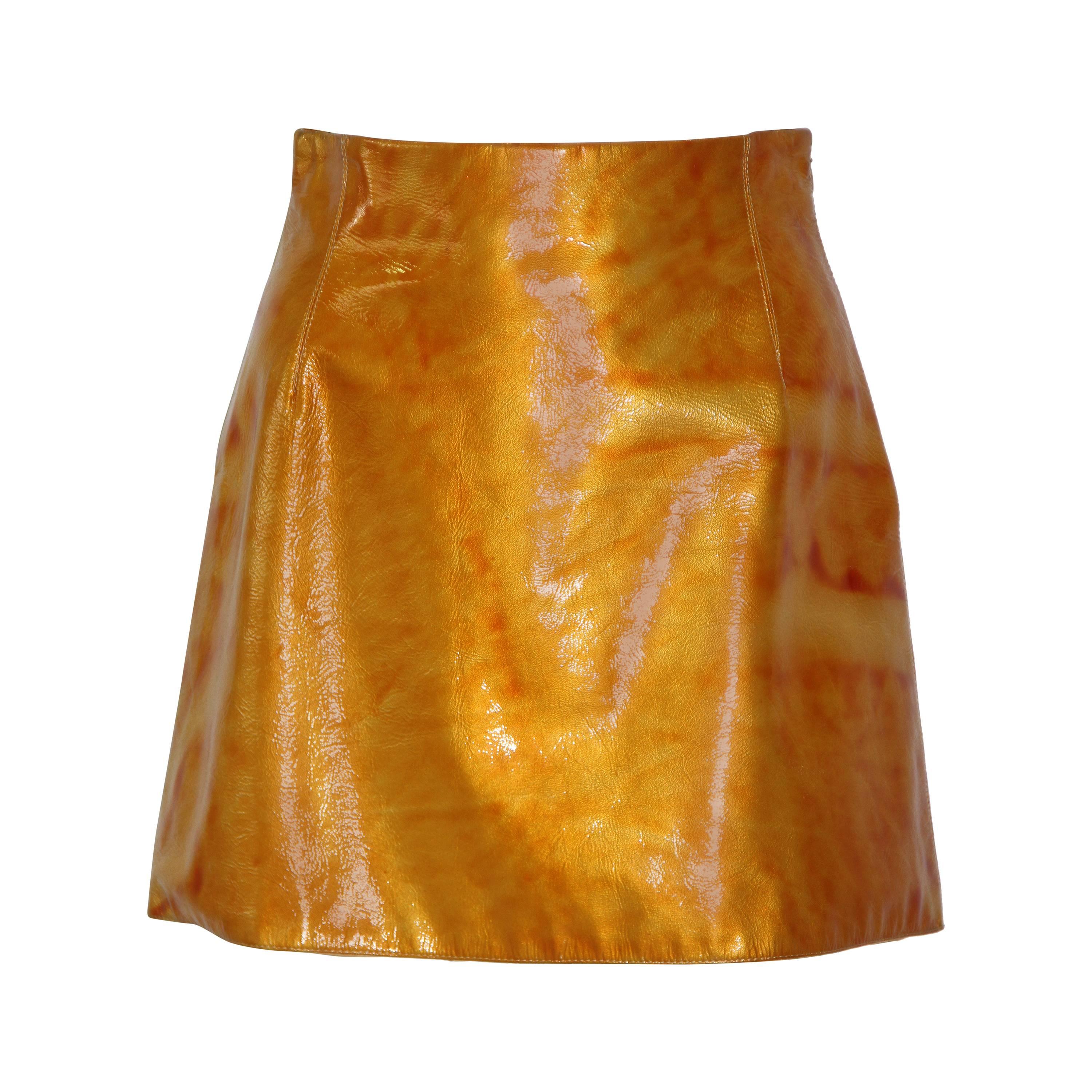 Gianni Versace Leather Skirt Fall 1995 For Sale