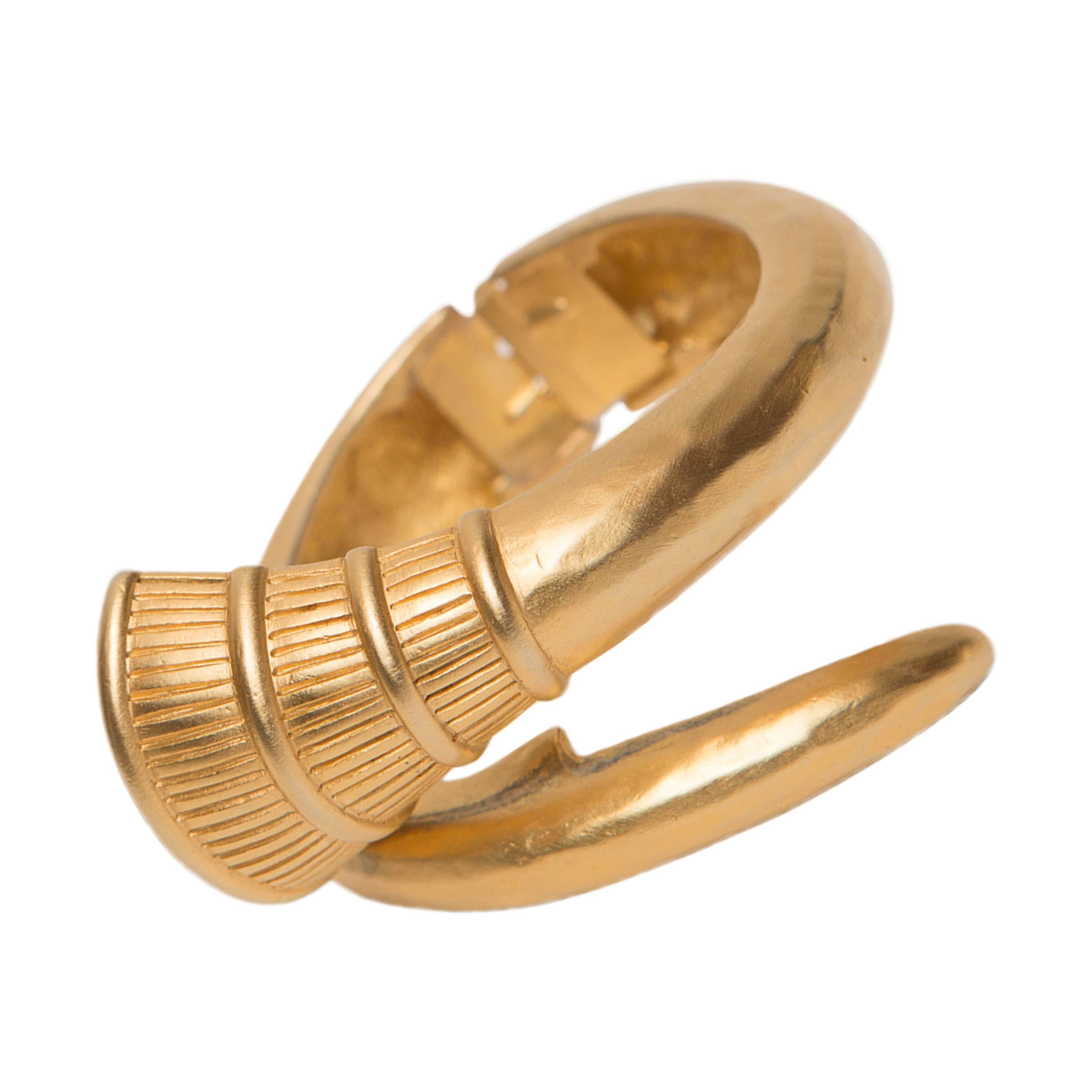Givenchy Gold Plated French Horn Bangle Bracelet