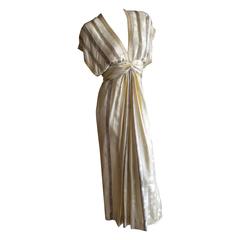 Bob Mackie Gold Beaded Stripe Dress