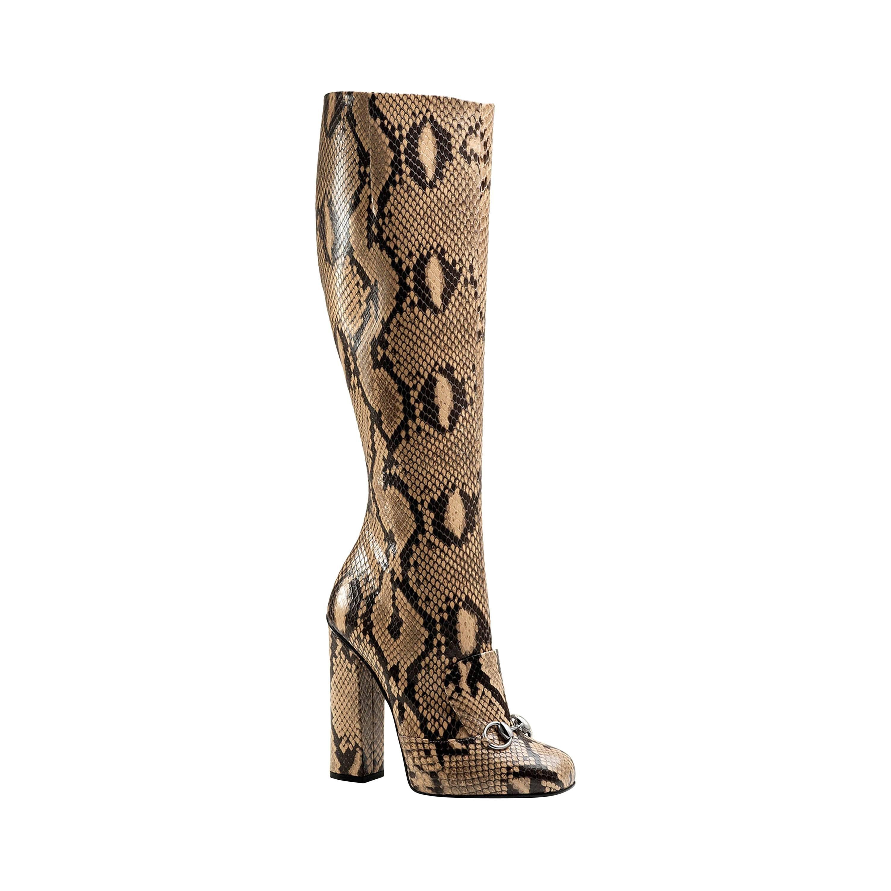 New Gucci python horsebit boots
