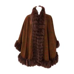 Unworn Sprung Frères Reversible Cashmere & Sable Fur Stole Cape 7
