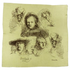 A Christian Dior Carré or Scarf Titled "Rembrandt 1636" Circa 1960/1970