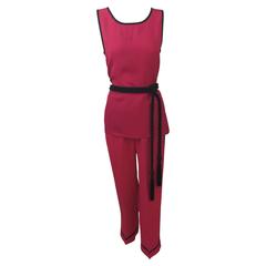 Vintage Saint Laurent 1970s Top, Pants & Tassel Belt Set YSL 5