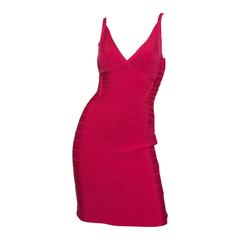 Herve Leger Fuscia Bandage Dress 4