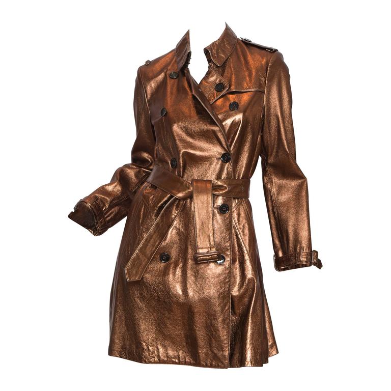 Burberry Metallic Bronze Trench Coat For Sale at 1stDibs | bronze coat, burberry  metallic trench coat, bronze in coat