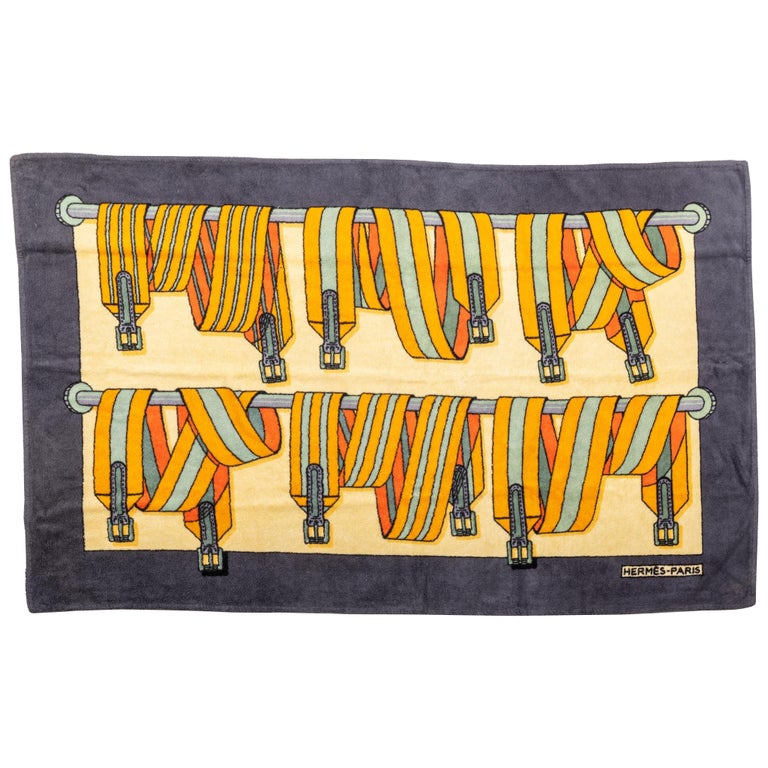 Hermes Blue Brides Vintage Beach Towel For Sale at 1stDibs