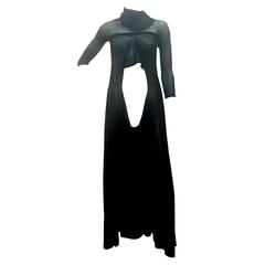 2003 Alexander McQueen Museum Piece See throught Black net Dress 2