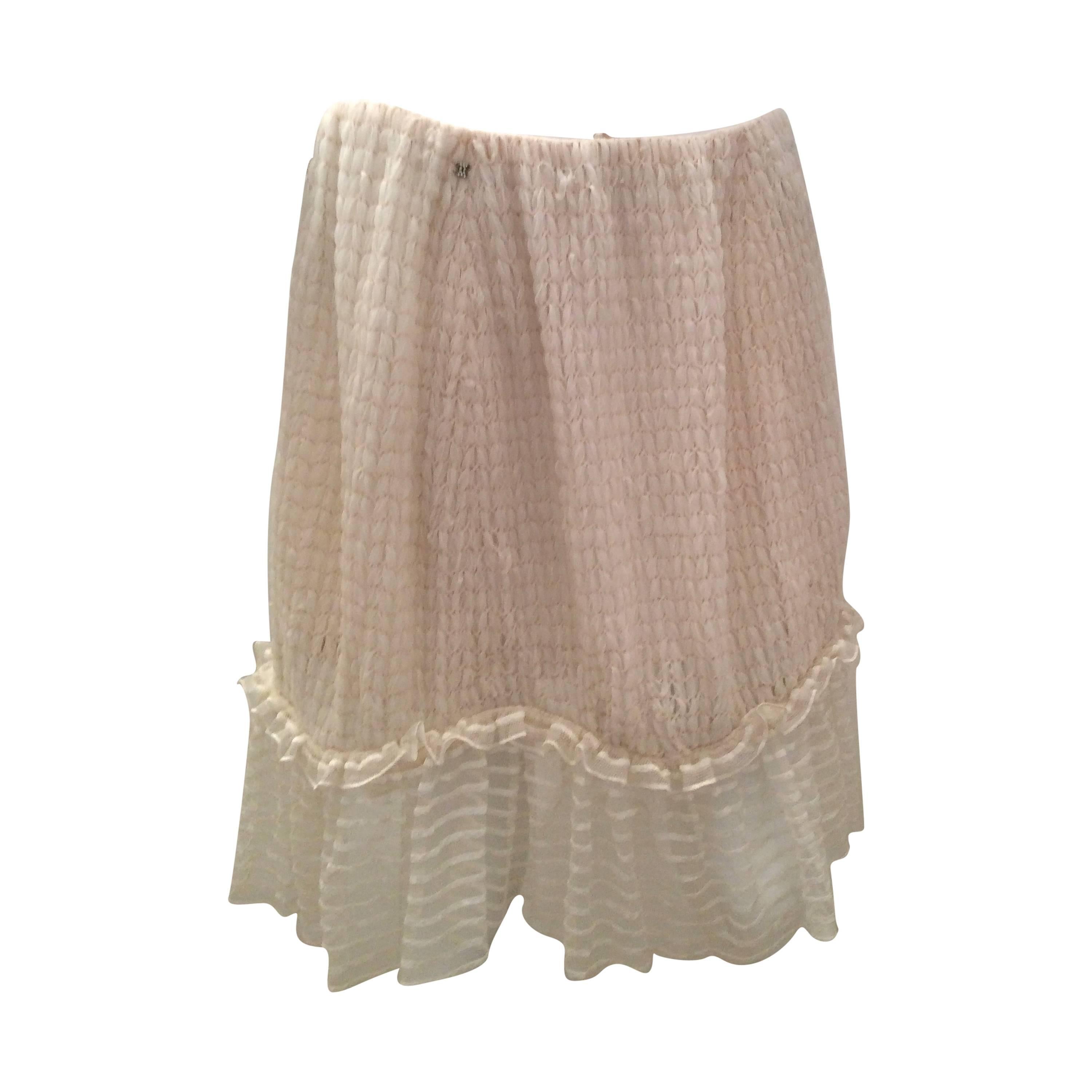 Cream Chanel Evening Skirt - 01P - Size 42