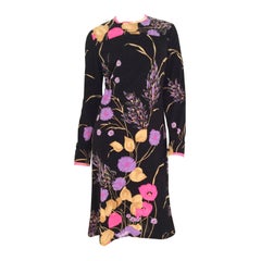 Vintage Leonard Dress - Black with Flowers - Mint Condition