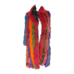Extravagant rainbow ostrich feather fur coat