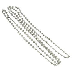 Stunning CZ Crystal by the Yard Sterling Silver Necklace 