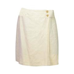 Chanel Ivory Linen Wrap Skirt sz 40