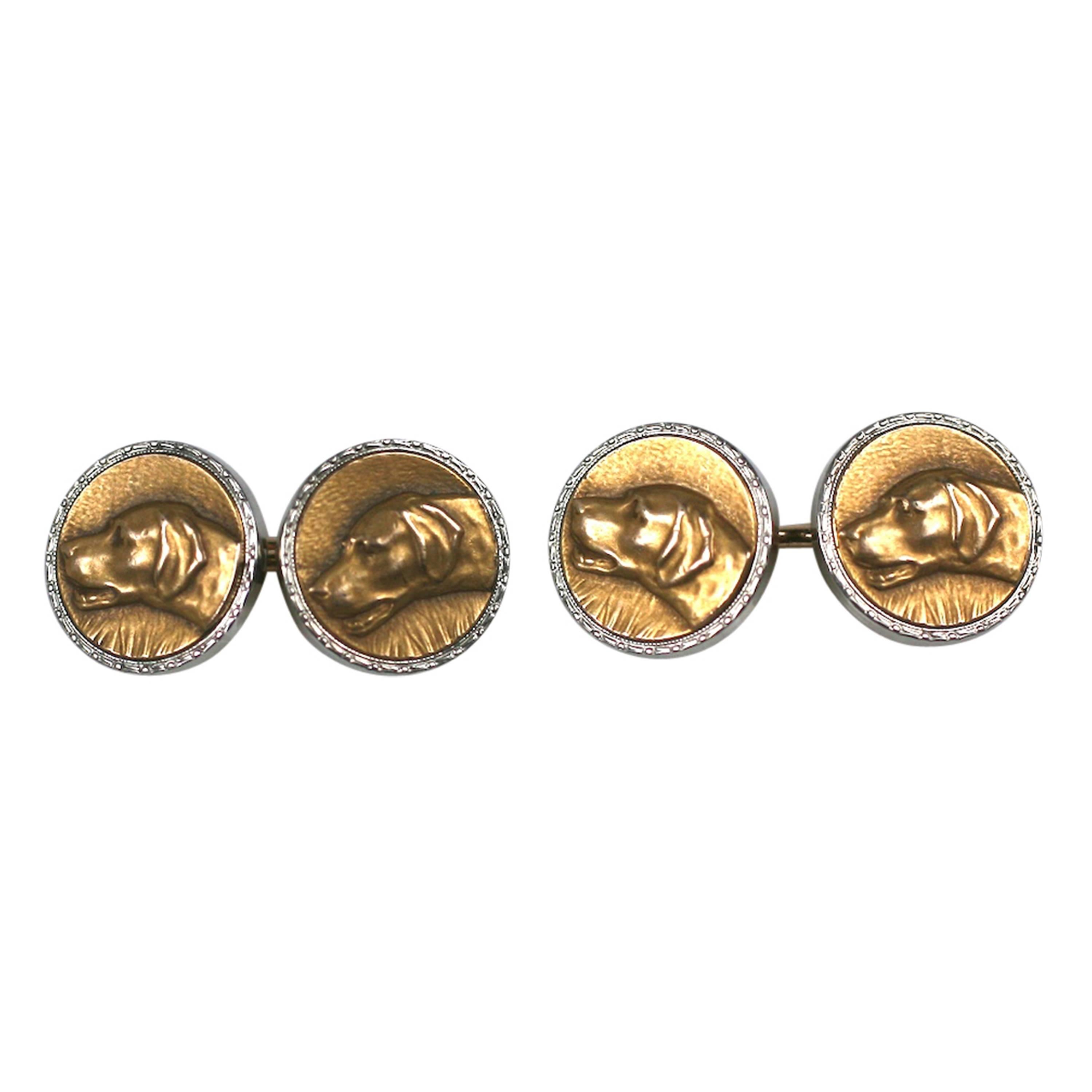 Attractive Krementz Hunting Dog Cufflinks