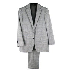 RALPH LAUREN Purple Label Suit - Short Gray Glenplaid Wool / Cashmere