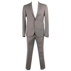 LANVIN US 42 Regular Plaid Grey Wool Blend Suit - SOMETHING WRONG WITH SIZING