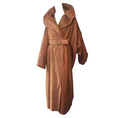 1980s Issey Miyake Avant Garde Silk Trench-Inspired Overcoat
