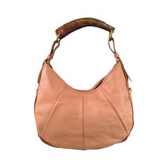 YVES SAINT LAURENT by TOM FORD Pink Leather Horn Handle Mombasa Shoulder Bag