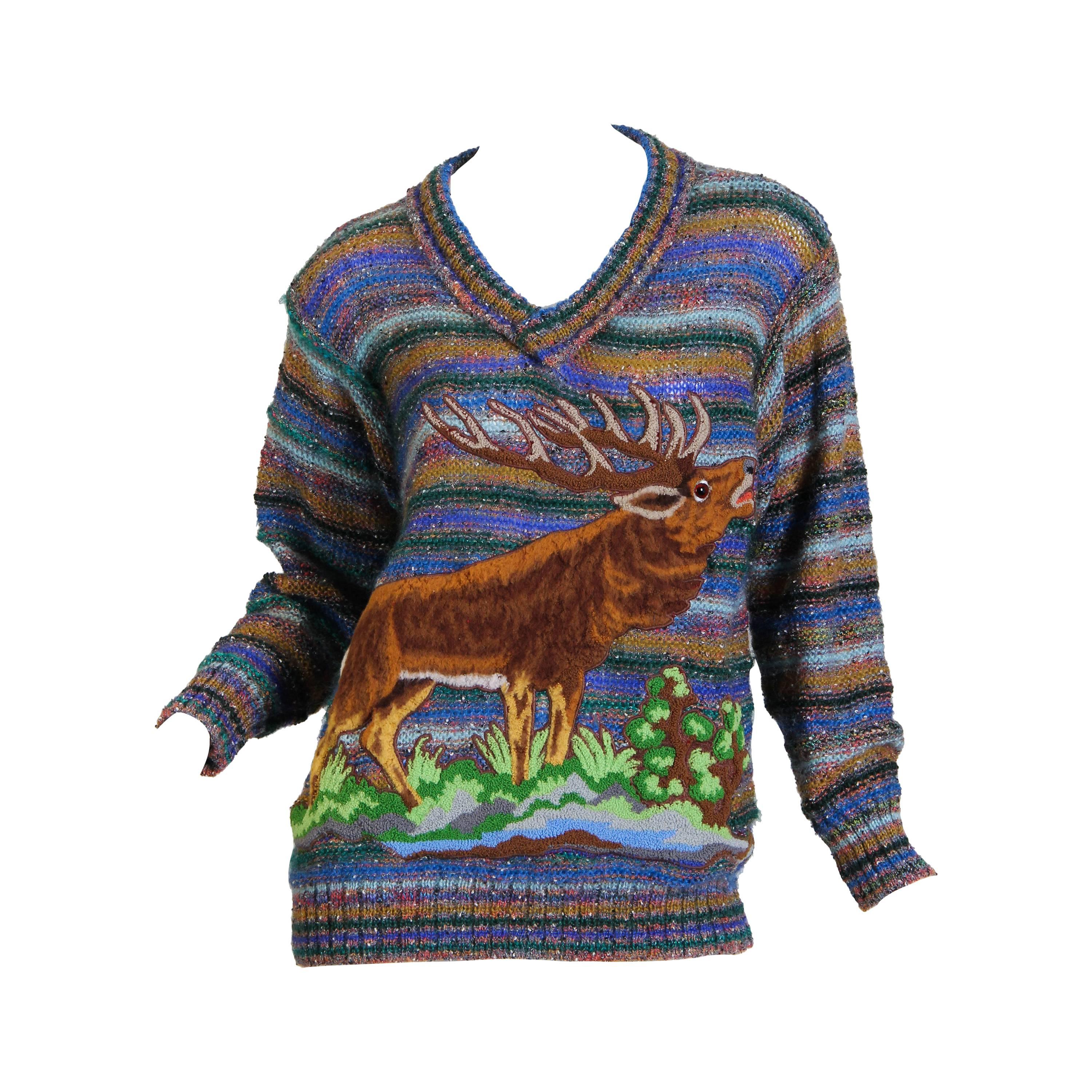 1980s Missoni Elk Novelty Sweater