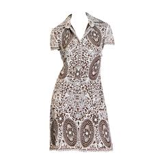 Naeem Khan Lace Embroidered Chiffon Dress