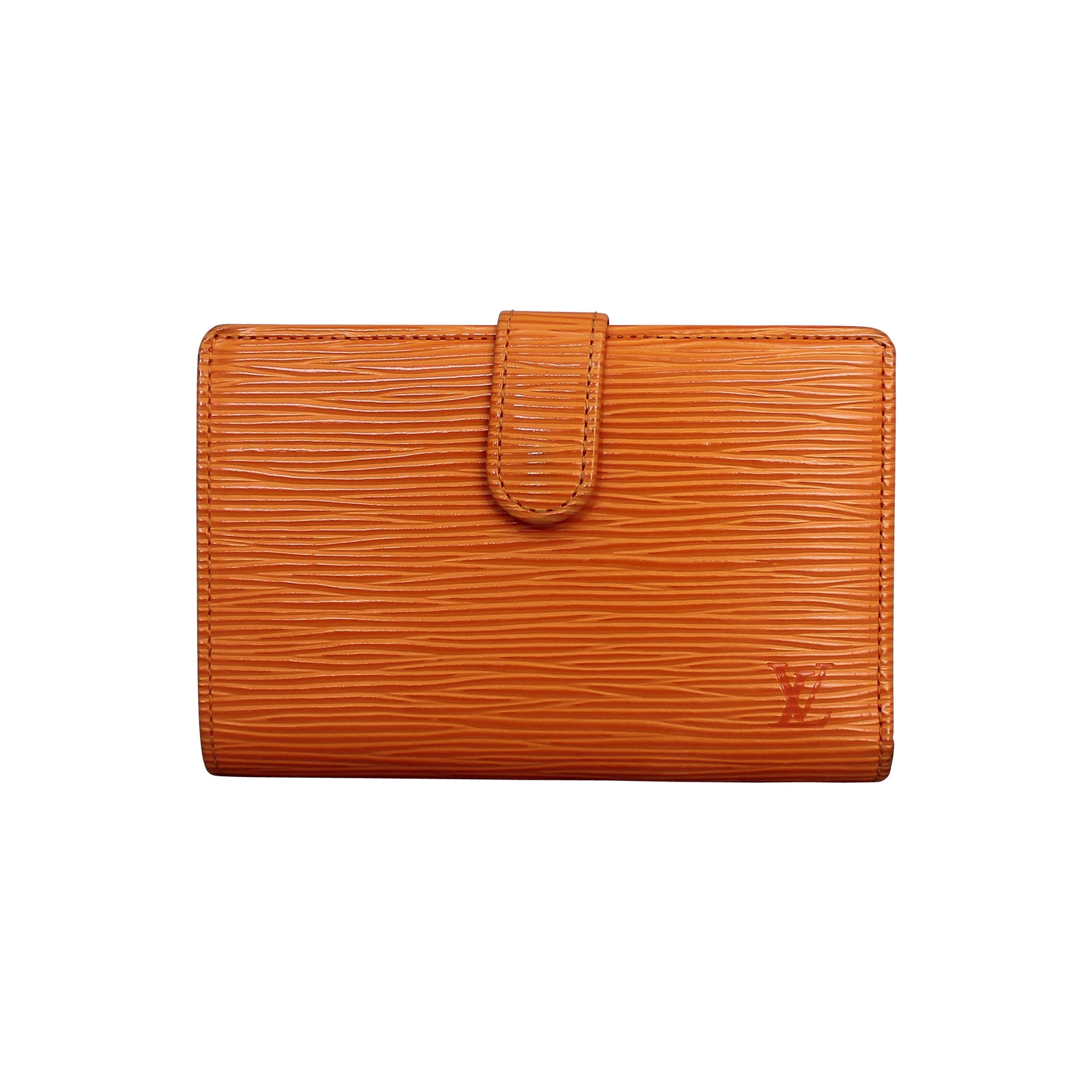 Louis Vuitton Orange Epileather Wallet with Coin Purse Section at 1stDibs
