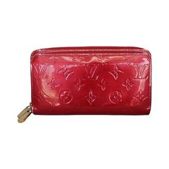 Louis Vuitton Red Shimmer Monogram Patent Wallet GHW