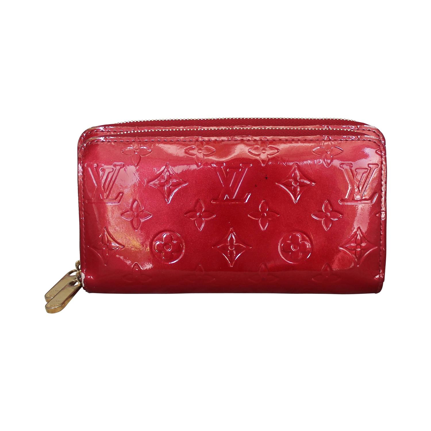 Louis Vuitton Red Shimmer Monogram Patent Wallet GHW at 1stdibs