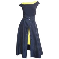 Claude Montana Full Skirt, Pencil Skirt & Bodysuit Set 9