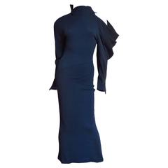 Dramatic Vintage Claude Montana Asymmetric Sleeve Maxi 7
