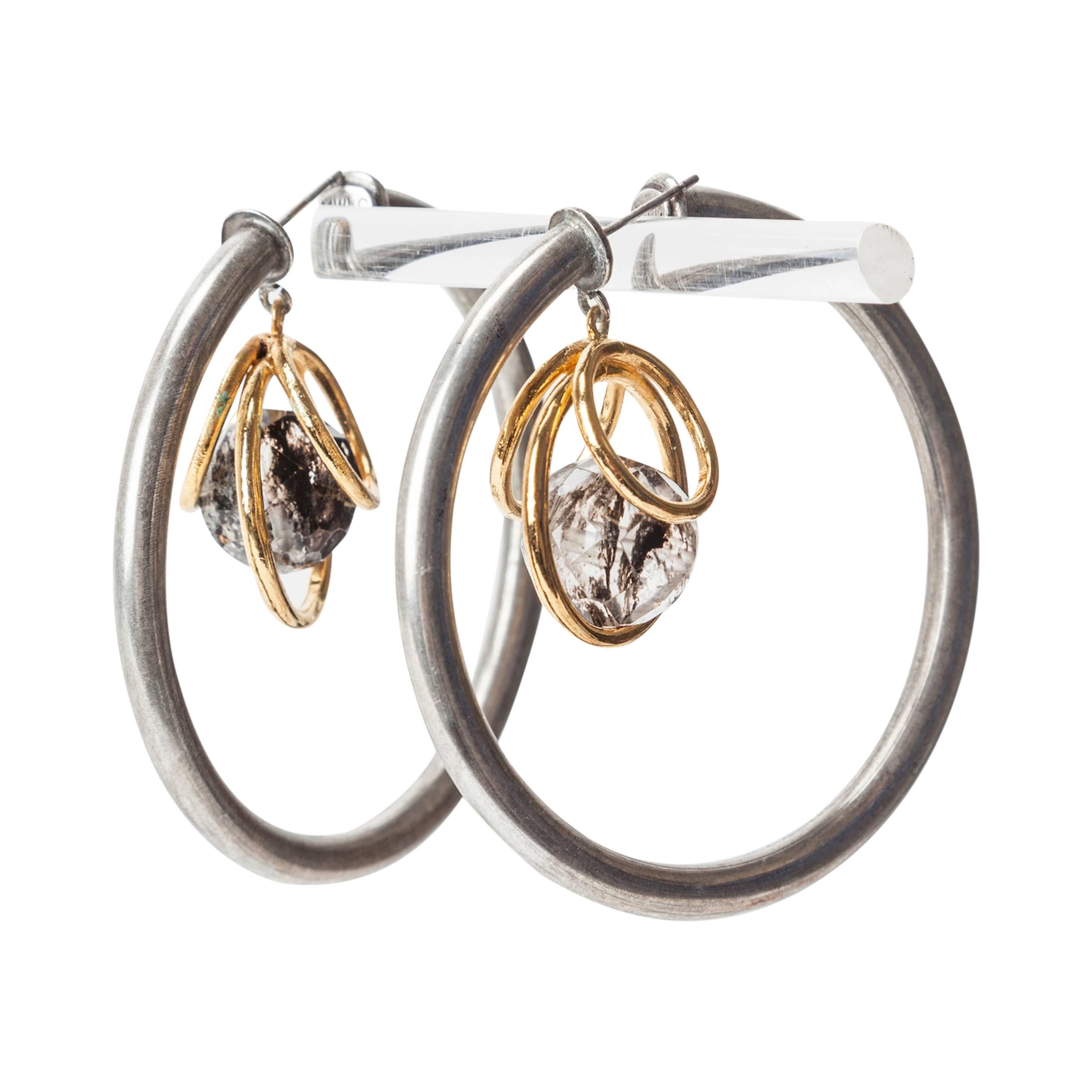 MWLC Mineral Orb Hoop Earrings