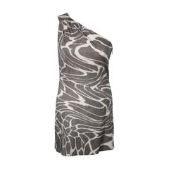 ROBERTO CAVALLI Italian Sequin BODYCON ONE SHOULDER Mini DRESS 1