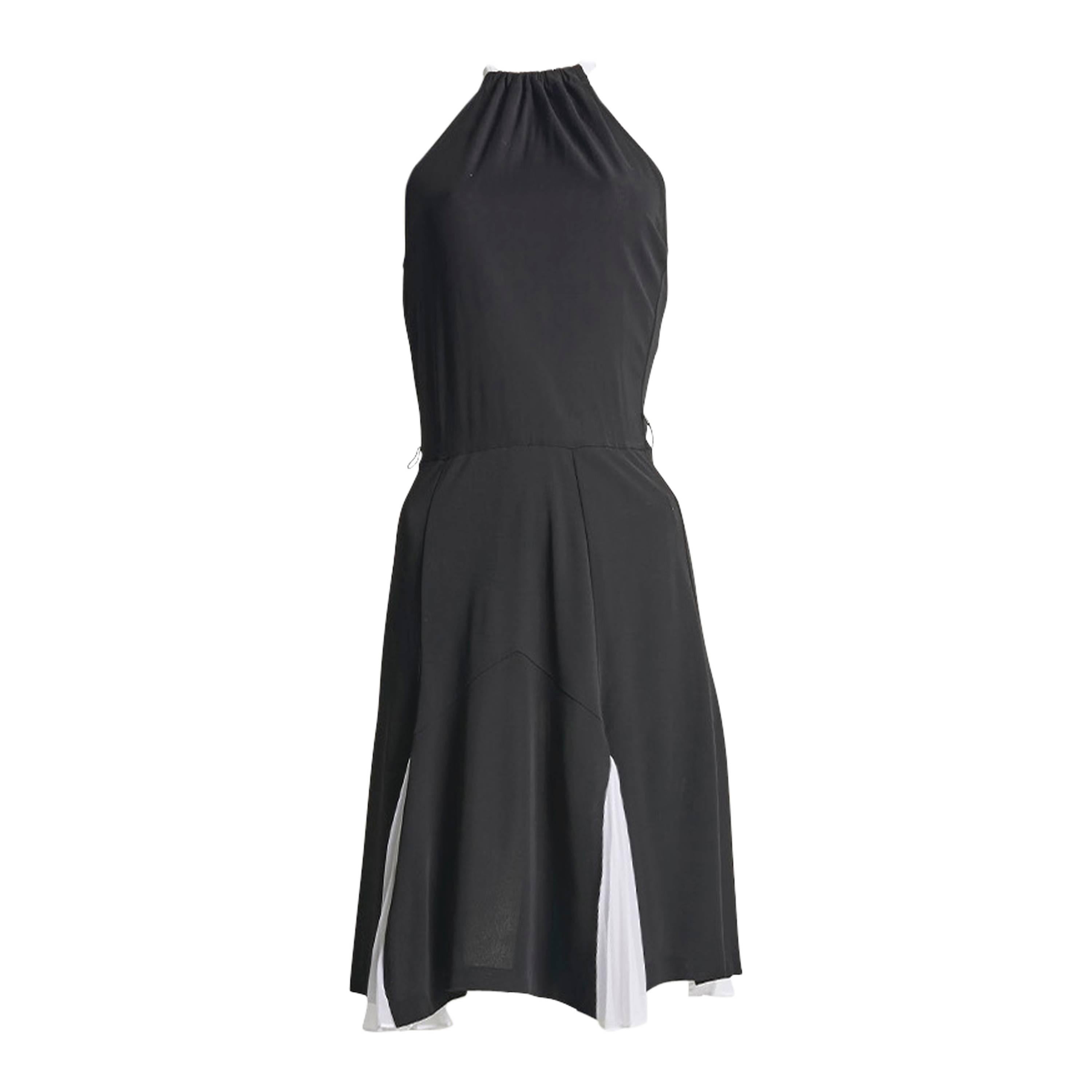  Diane Von Furstenberg Black and White Halter Neck Dress  For Sale