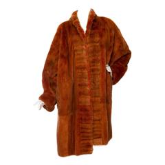 1980s Orange Mink Coat 